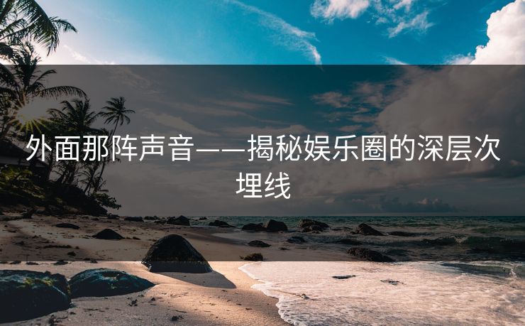 外面那阵声音——揭秘娱乐圈的深层次埋线 外面那阵声音——揭秘娱乐圈的深层次埋线